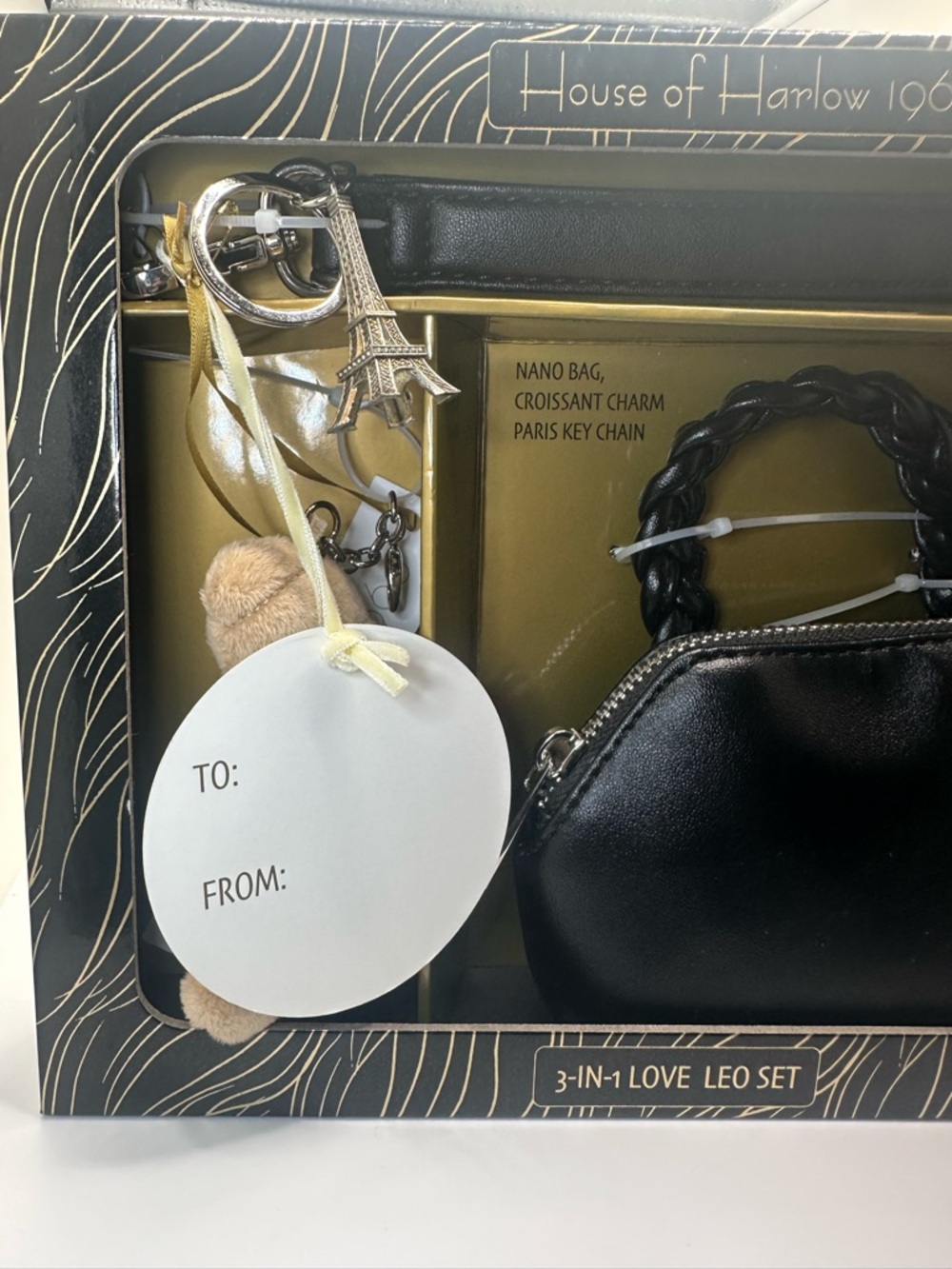 House of Harlow 1960 Black Braided-Handle Nano Bag Set NWT - Picture 5 of 5